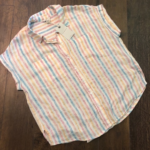 Lucky Brand Tops - NWT Sm Lucky Brand Tie Back Stripe Shirt